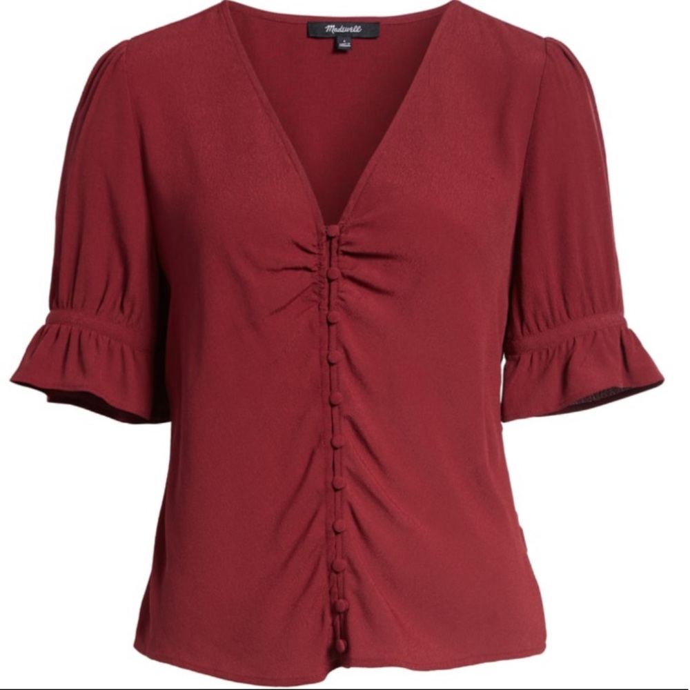 Madewell Daylight Blouse Dusty Burgundy Size 0